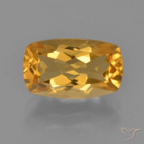 3.28ct 자연스러운 딥 오렌지-골드 황수정, 방석, VVS-VS