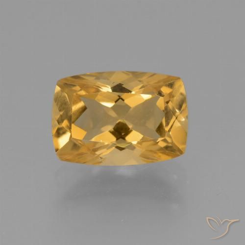 3.34ct 자연스러운 딥 골든 오렌지 황수정, 방석, VVS-VS
