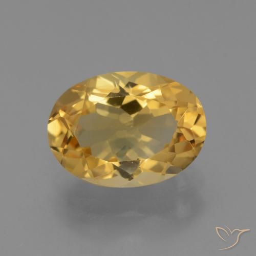 3.88ct 자연스러운 미디엄 다크 골든 황수정, 타원형, VVS-VS
