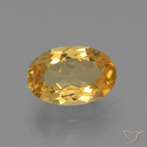 3.17ct 자연스러운 미디엄 다크 골든 황수정, 타원형, VVS-VS