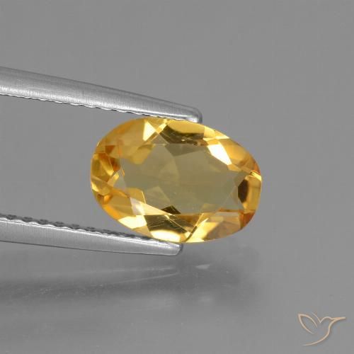 1.40ct 자연스러운 미디엄 다크 골든 황수정, 타원형, VVS-VS