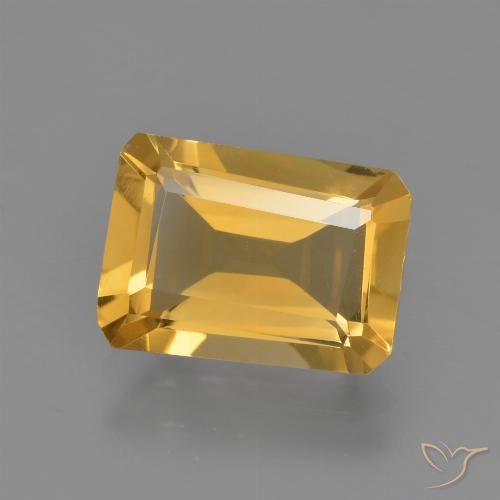 2.24ct 자연스러운 미디엄 다크 골든 황수정, 에메랄드 컷, VVS-VS