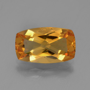 2.64캐럿 천연 골든 옐로우 시트린, 쿠션 컷, 11.9×7.2 mm, VVS-VS