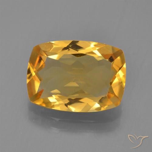 3.04ct 자연스러운 다크 오렌지-골드 황수정, 방석, VVS-VS