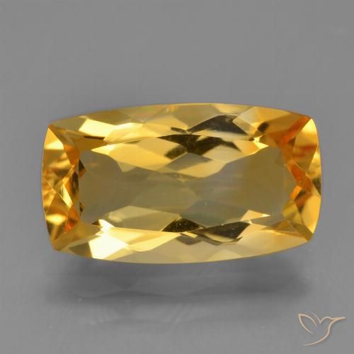 3.76ct 자연스러운 오렌지-골드 황수정, 방석, VVS-VS