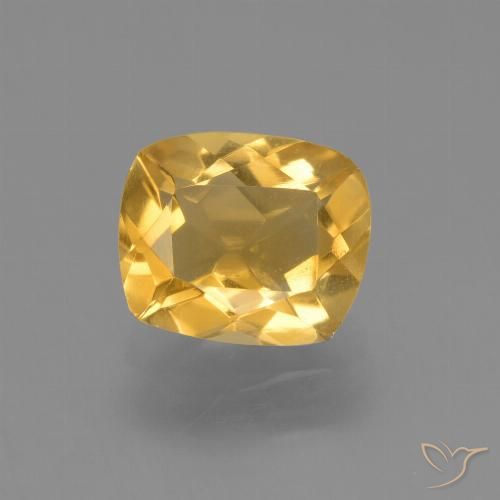 2.02ct 자연스러운 브라이트 골드 황수정, 방석, VVS-VS