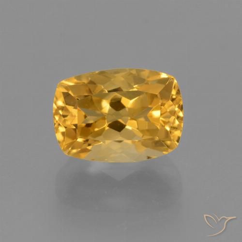 2.53ct 자연스러운 미디엄 라이트 오렌지 골드 황수정, 방석, VVS-VS