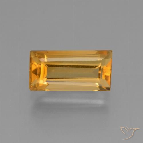 1.85ct 자연스러운 오렌지-골드 황수정, 바게트, VVS-VS