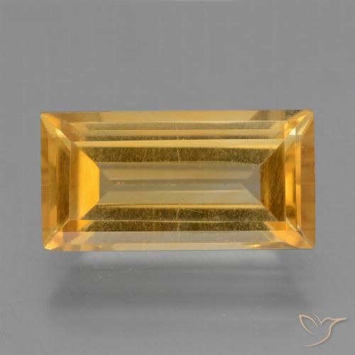 4.25ct 자연스러운 미디엄 다크 골든 황수정, 바게트, VS