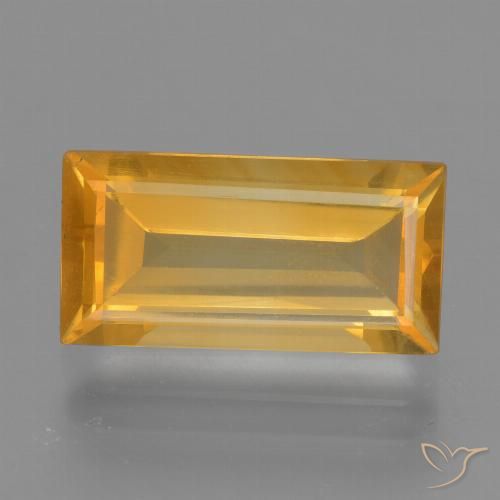 3.92ct 자연스러운 오렌지-골드 황수정, 바게트, VS