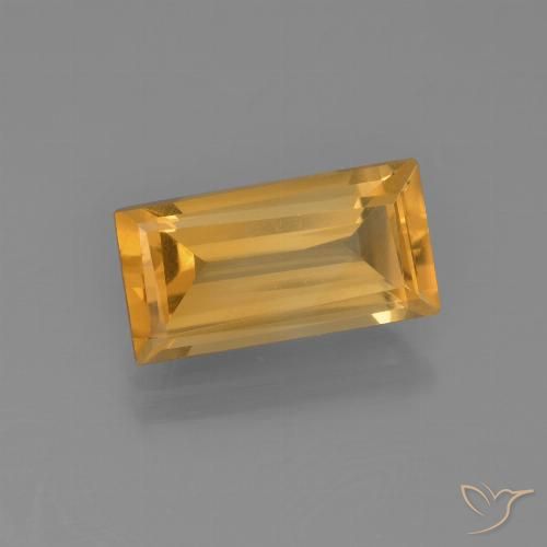 2.86ct 자연스러운 오렌지-골드 황수정, 바게트, VVS-VS