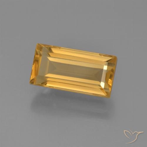 3.28ct 자연스러운 미디엄 다크 골든 황수정, 바게트, VVS-VS