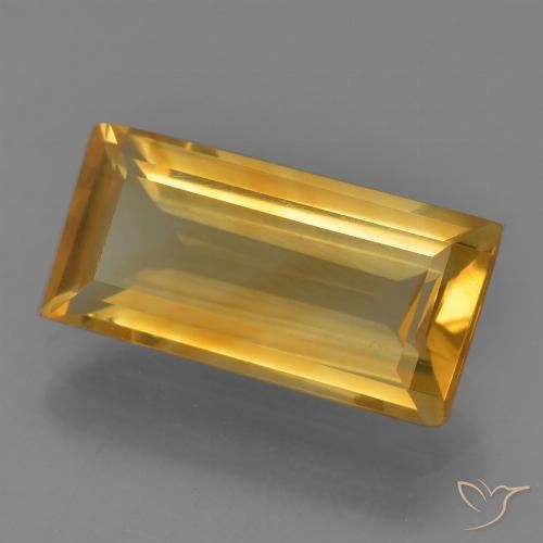 3.83ct 자연스러운 딥 골든 오렌지 황수정, 바게트, VVS-VS