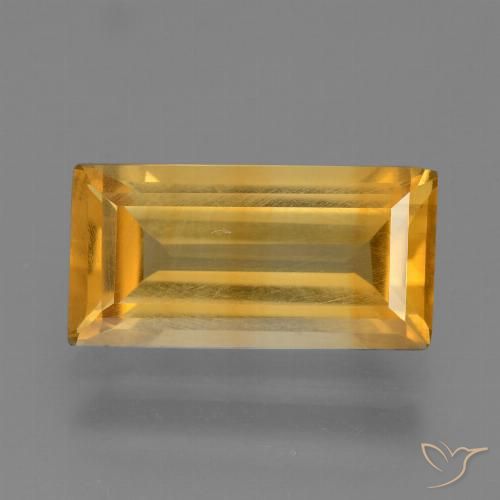 2.50ct 자연스러운 미디엄 라이트 오렌지 골드 황수정, 바게트, VS