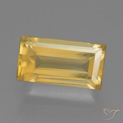 2.10ct 자연스러운 미디엄 골드 황수정, 바게트, VS