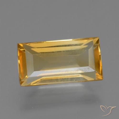1.79ct 자연스러운 오렌지-골드 황수정, 바게트, VS
