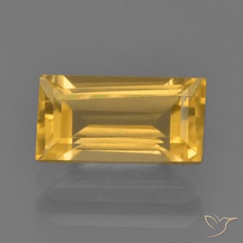 1.90ct 자연스러운 브라이트 골드 황수정, 바게트, VS