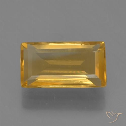 1.60ct 자연스러운 미디엄 다크 골든 황수정, 바게트, VVS-VS