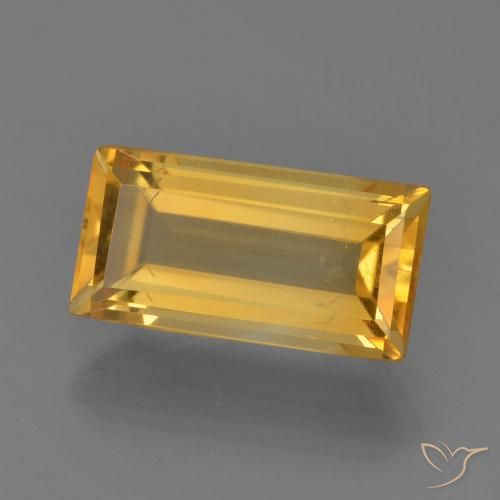 1.62ct 자연스러운 미디엄 다크 골든 황수정, 바게트, VS