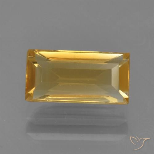 1.69ct 자연스러운 미디엄 다크 골든 황수정, 바게트, VVS-VS