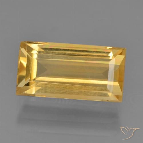 3.39ct 자연스러운 브라이트 골드 황수정, 바게트, VS
