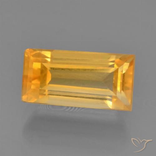 2.76ct 자연스러운 오렌지-골드 황수정, 바게트, VS