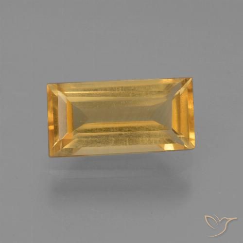1.44ct 자연스러운 미디엄 골드 황수정, 바게트, VS