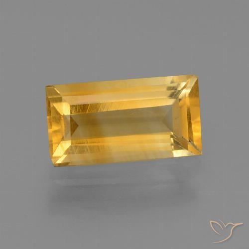 1.56ct 자연스러운 골든 오렌지 황수정, 바게트, VVS-VS