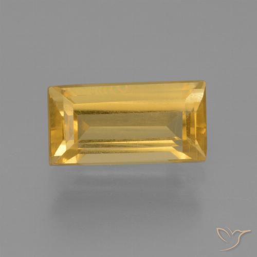 1.76ct 자연스러운 브라이트 골드 황수정, 바게트, VS