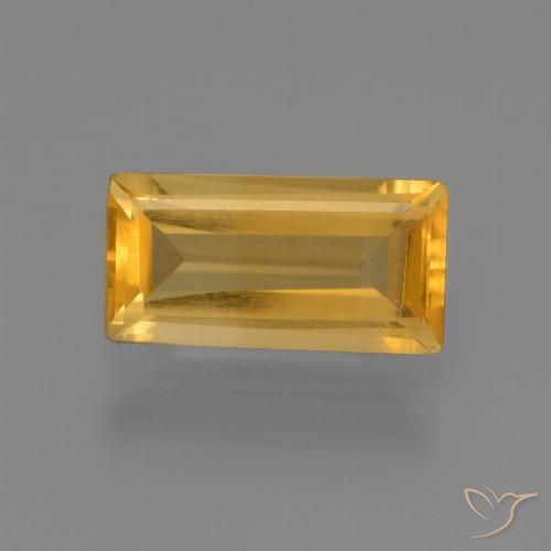 1.43ct 자연스러운 미디엄 라이트 오렌지 골드 황수정, 바게트, VS