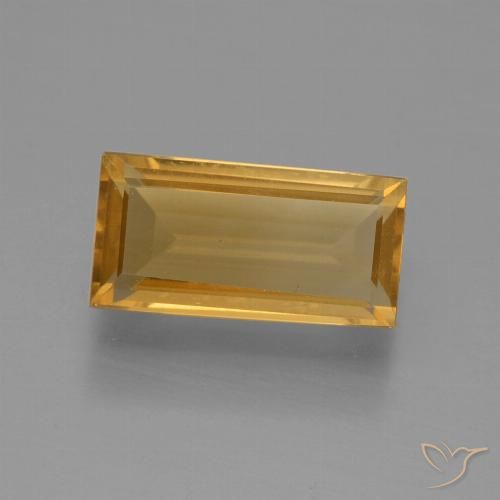 1.33ct 자연스러운 오렌지-골드 황수정, 바게트, VS