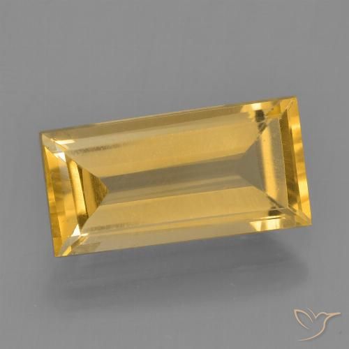 2.48ct 자연스러운 브라이트 골드 황수정, 바게트, VS