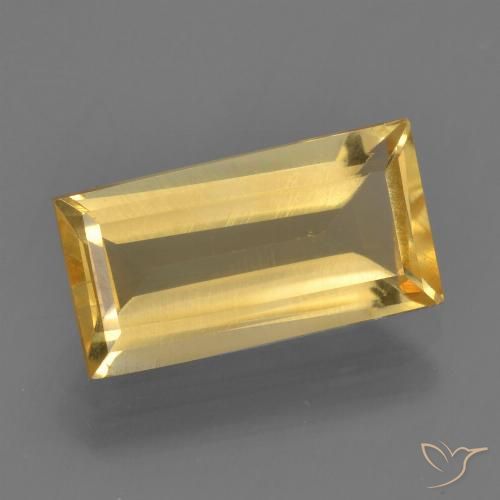 2.50ct 자연스러운 브라이트 골드 황수정, 바게트, VS