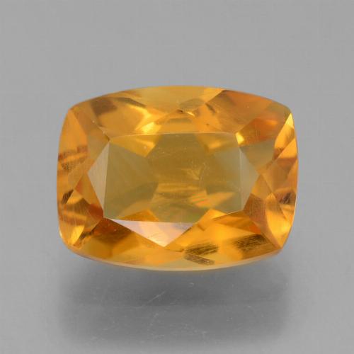 1.94캐럿 천연 다크 오렌지 시트린, 쿠션 컷, 9.1×7 mm, VS