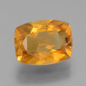 1.94캐럿 천연 다크 오렌지 시트린, 쿠션 컷, 9.1×7 mm, VS