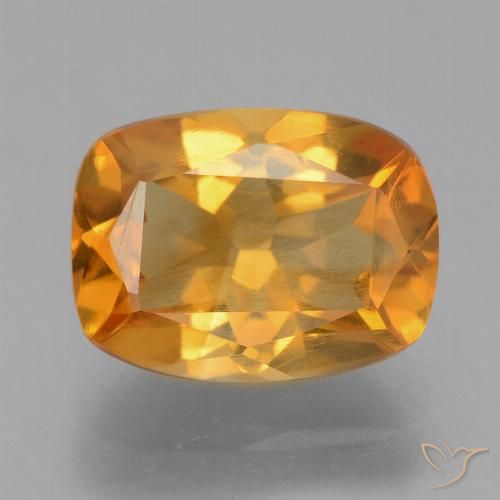 2.25ct 자연스러운 딥 오렌지-골드 황수정, 방석, VS
