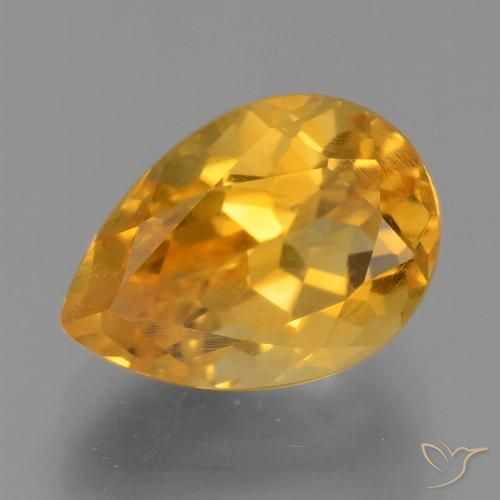 2.76ct 자연스러운 다크 오렌지-골드 황수정, 배 모양, VS