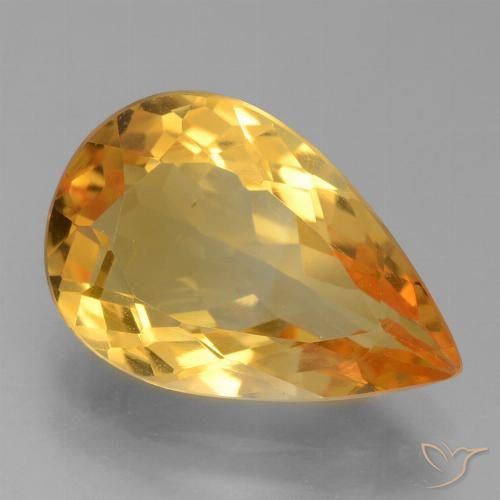 3.93ct 자연스러운 다크 오렌지-골드 황수정, 배 모양, VVS-VS