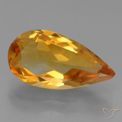 2.62ct 자연스러운 다크 오렌지-골드 황수정, 배 모양, VVS-VS