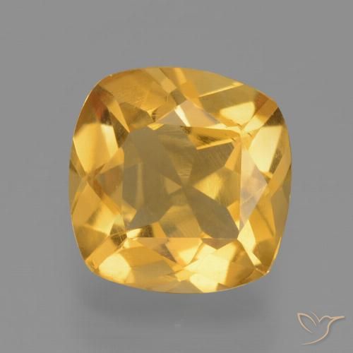 1.75ct 자연스러운 딥 골든 오렌지 황수정, 방석, VS
