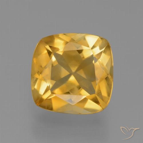 1.53ct 자연스러운 딥 골든 오렌지 황수정, 방석, VS
