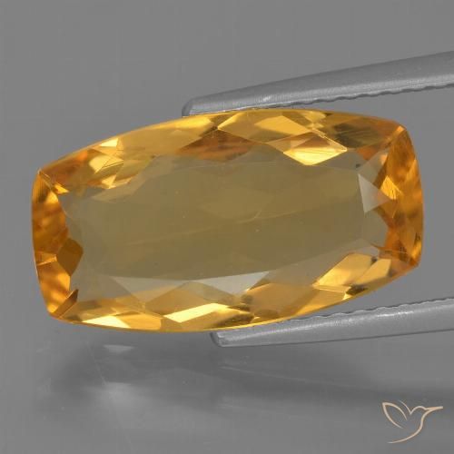 3.94ct 자연스러운 다크 오렌지-골드 황수정, 방석, VVS-VS
