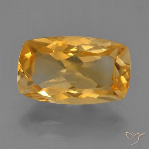 3.22ct 자연스러운 딥 오렌지-골드 황수정, 방석, VS