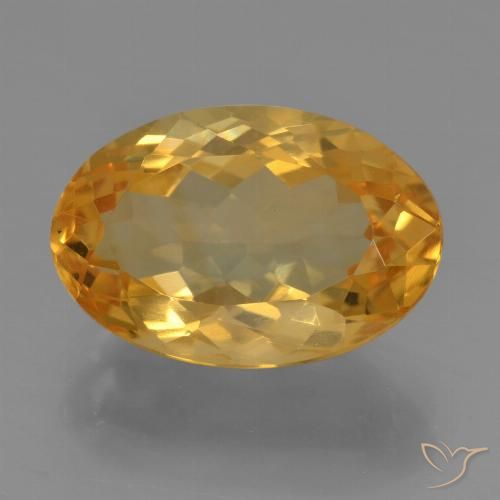 4.65ct 자연스러운 미디엄 다크 골든 황수정, 타원형, VVS-VS