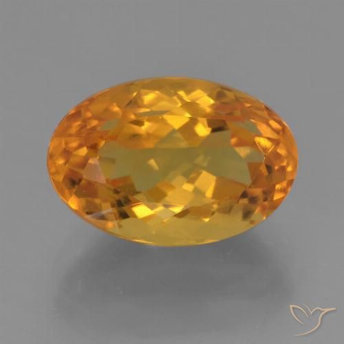 3.51ct 자연스러운 금 황수정, 타원형, VVS-VS
