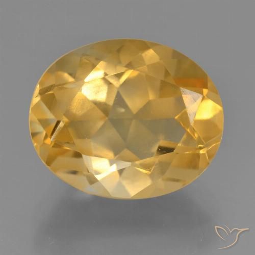 4.47ct 자연스러운 오렌지-골드 황수정, 타원형, VS