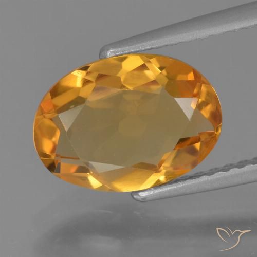 1.92ct 자연스러운 다크 오렌지 황수정, 타원형, VVS-VS