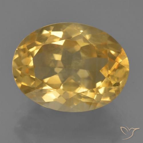 3.58ct 자연스러운 미디엄 라이트 골든 황수정, 타원형, VVS-VS
