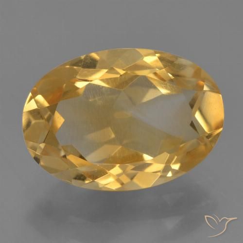 3.04ct 자연스러운 미디엄 다크 골든 황수정, 타원형, VVS-VS