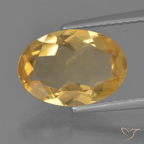 2.90ct 자연스러운 미디엄 다크 골든 황수정, 타원형, VVS-VS